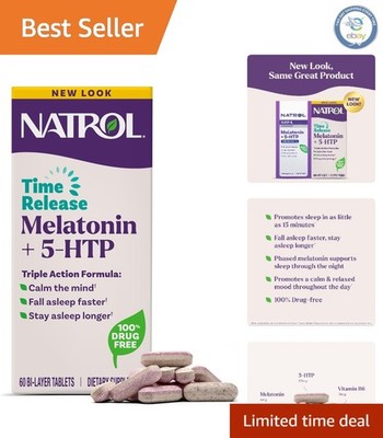 Calm Your Mind: Melatonin + 5-HTP Advanced Sleep Aid, 60 Tablets for Deep Rest