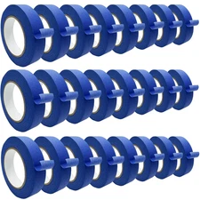 Blue Masking Tape - 24 Rolls, Easy Removal, Medium Adhesive, Multi-Surface