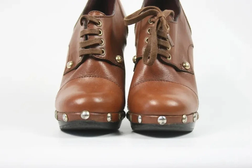 Max Mara Rockstudded Leather Heeled Ankle Boots - Image 3 of 4