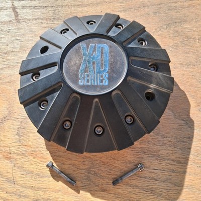 KMC XD Series custom wheel center cap, matte black, p/n 846L215, w/bolts 01