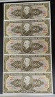 Brasilien Brazil 5 Cruzeiros 1960's Low (4) Serial #'s (8474-8478) Crispy UNC  — photo 1