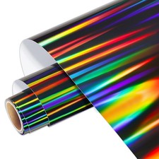 WRAPXPERT Holographic Vinyl Roll - Black Glossy 12"x5ft,