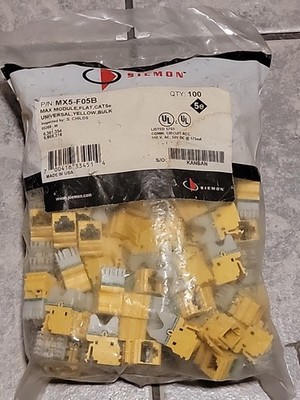 SIEMON MX5-F05B MAX MODULE CAT 5E  Bag Of 100 YELLOW