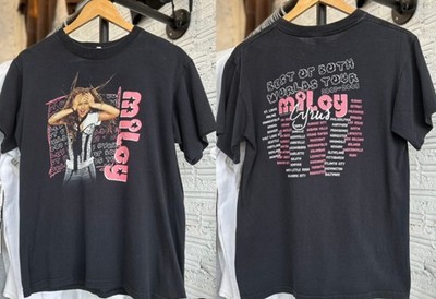 Miley Cyrus Double Sided Live Concert T-shirt Black Size S-5XL NH1770.1
