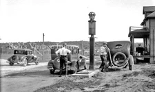 Vintage Old Standard Oil Red Crown Gasoline Service Station 1920s Ford Model T  