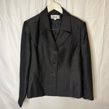 Le Suit Ladies Dark Grey Suit Jacket Blazer Formal Size 12