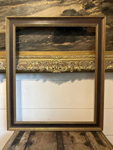 Frame Antique Gilt Gold Wood Frames Photo Art Painting Vintage Fits 19.5 X 23.5