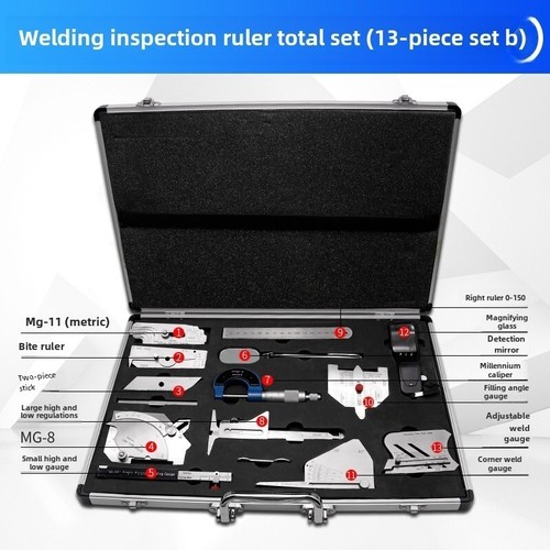 Welding Gauge Tool Inspection Kit Welding Inspection Ruler Set 16 Pieces Elab - Picture 10 of 19
