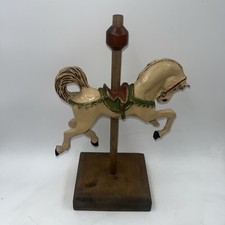 Vintage Hand Carved  Painted Wooden Carousel Horse Figurine 13" Tall