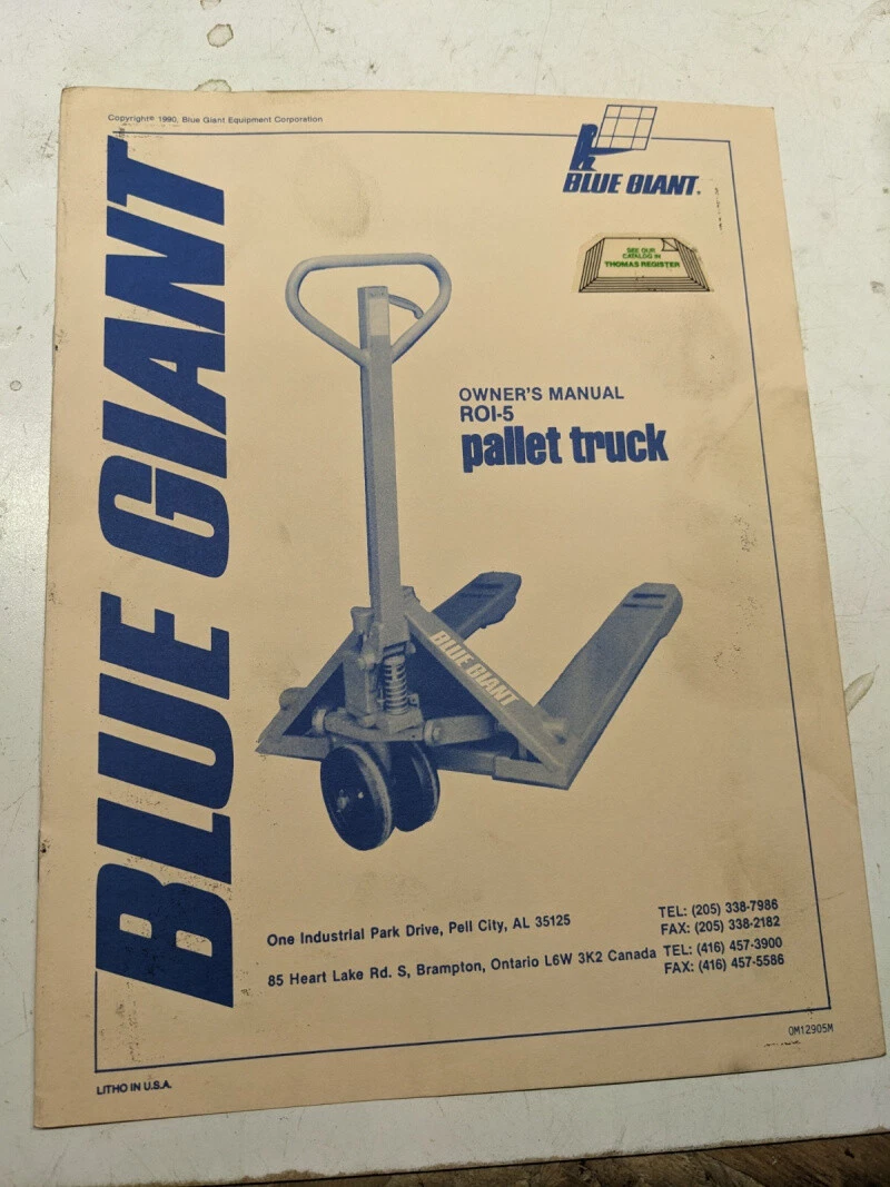 Blue Giant Pallet Jack Parts
