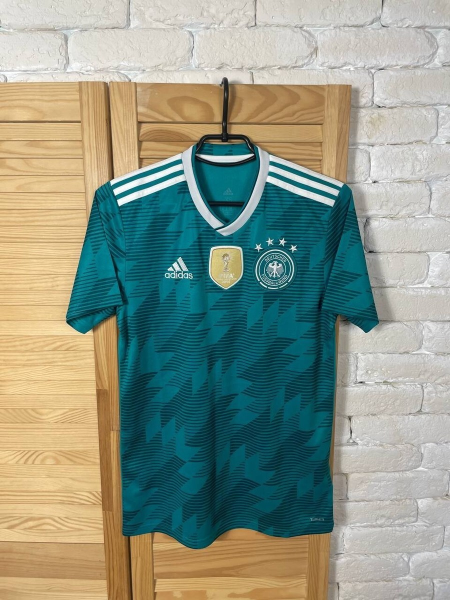 GERMANY TEAM JERSEY AWAY FOOTBALL SHIRT 2018 GREEN ADIDAS TRIKOT MEN sz XS