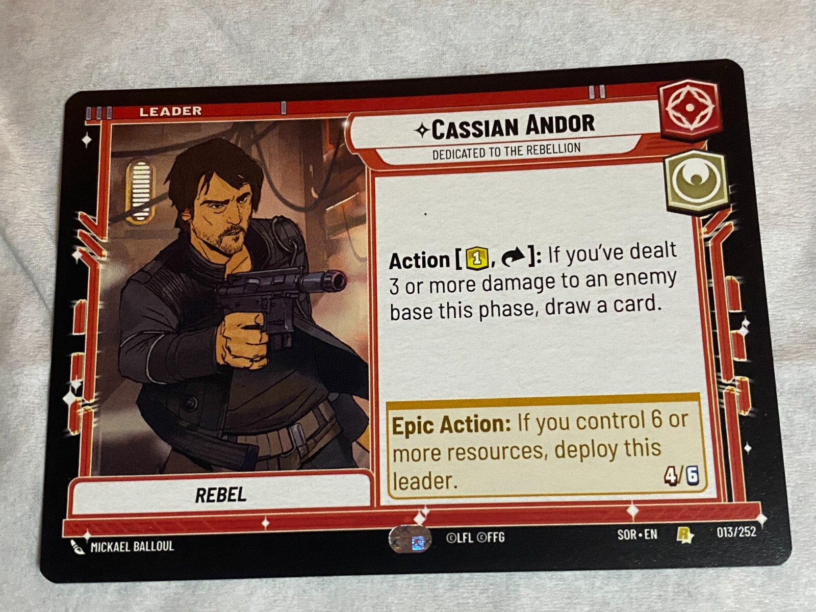 STAR WARS UNLIMITED TCG SoR CASSIAN ANDOR Rare Card NM