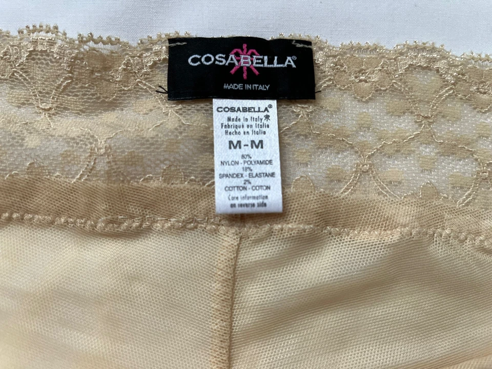 Nuevo Cosabella Soire Ribete de Encaje Beige Tiro Bajo Boyshort Malla Talla Mediana Foto 2 de 3