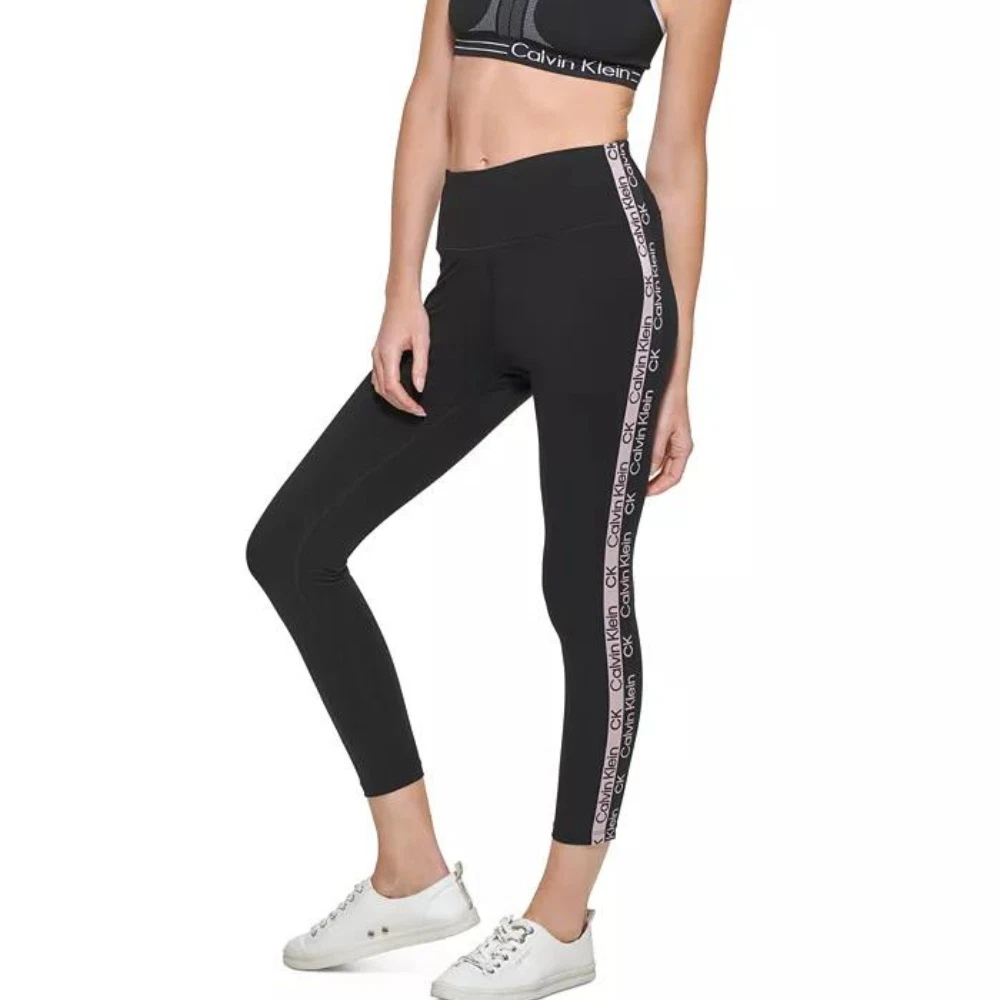 Calvin Klein Women's Performance Full Length Leggings - Black/White