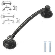 Image of Vintage Cabinet Handles Antique Copper Country  Brass Black Drawer Door