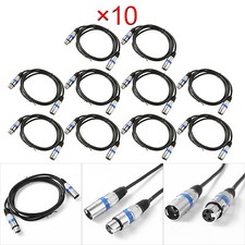 1 10 PCS 3 Pin 3.3ft DMX Stage DJ Lighting Cable Male to Female XLR Connector