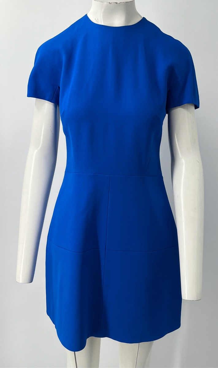 Victoria Beckham ALTERED Blue Classic Short Sleeve Paneled A