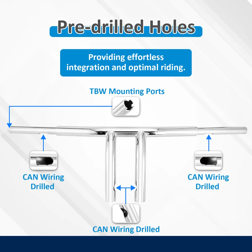 8" Rise Drag T Bar 1.25" Fat Handlebar For Harley Dyna Street Bob Softail Fatboy - Imagem 4 de 4