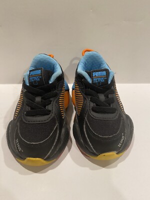 Puma Tetris Toddler Sneakers Shoes in Size 4C Black with Multicolor Accents 