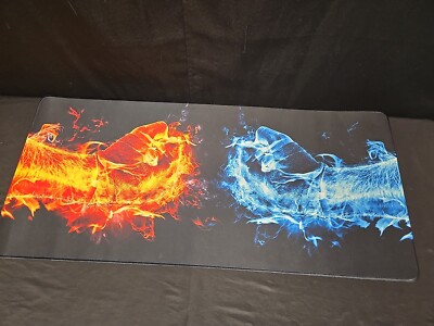 35'' x 15'' Abstract Flaming Fists Large Gaming Mouse Pad