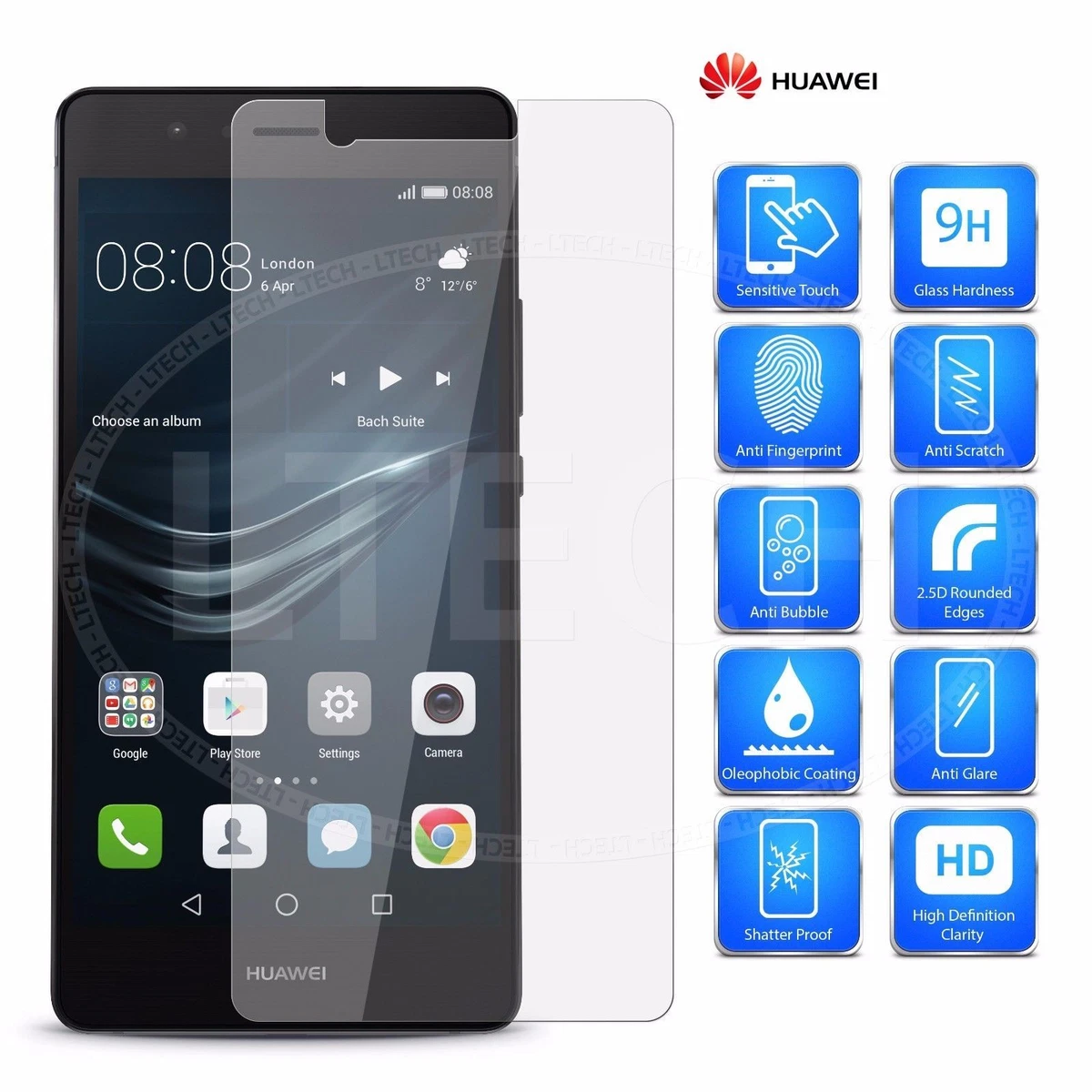 Pellicola In Vetro Temperato 9H Per Huawei Mate 10 Pro - Standard Con Frame, Nero - 4