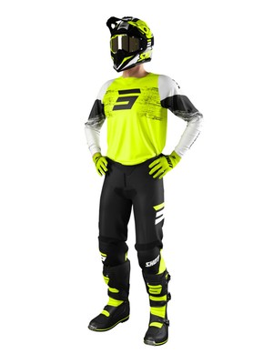 COMPLETO MOTO CROSS ENDURO FUORISTRADA MAGLIA + PANTALONE + GUANTI SHOT  GIALL 58 | eBay
