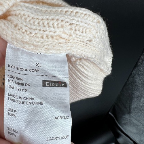 NUOVO maglione girocollo maglia Elodie pointelle classico pullover neutro panna XL - Foto 6 di 9