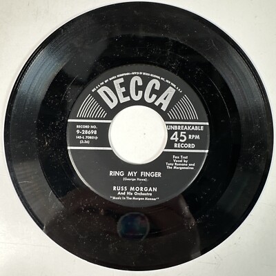 Russ Morgan Too Many Times / Ring My Finger Record 45 RPM Vinyl