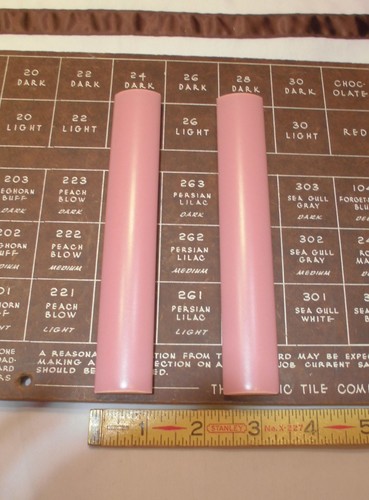 12 pezzi Piastrelle rotonde vintage *lilla* ceramica angolo esterno/quarto 1" x 6" - Foto 11 di 12