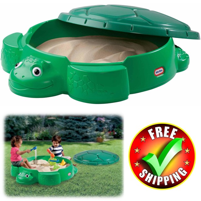 Little Tikes Turtle Sandbox With Cover Seats Outdoor Backyard Play Set Plastic 50743631566 | eBay
