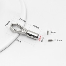 8Pcs 6mm Cord End Cap Terminator Cord Finding for Tassel Making Silver Tone