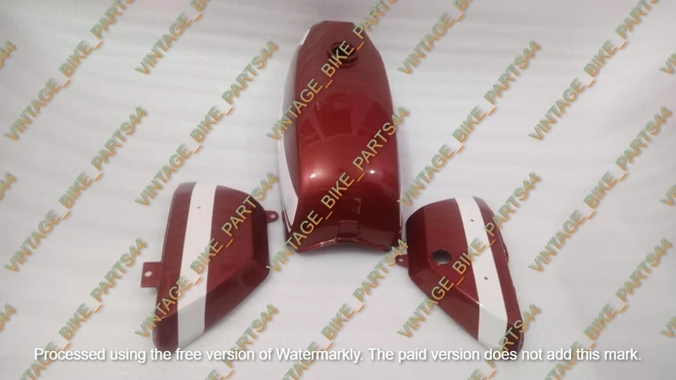 Suzuki TS125cc 1972 - 1974 Aluminum Red Painted Fuel Petrol Tank with Panel - Image 3 of 4