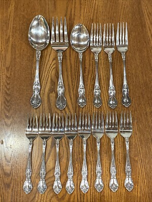 Vtg Easterling Embassy Classic Valhalla Stainless Lot Of 15 Forks Spoons Knives