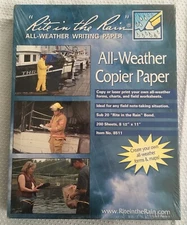 Rite in the Rain #8511 All-Weather White Paper, Letter size, 8½" x 11" (200 ct)