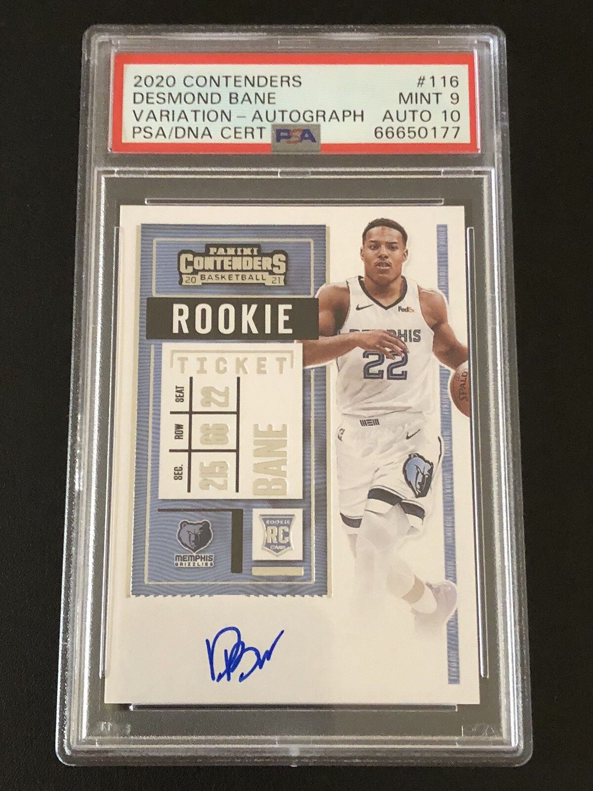 2020-21 Panini Contenders Desmond Bane Variation Autograph RC PSA 9 MINT 🔥🔥🔥