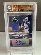 2006 Leaf Limited Peyton Manning Autograph Materials /40 Colts #17 BGS 9.5