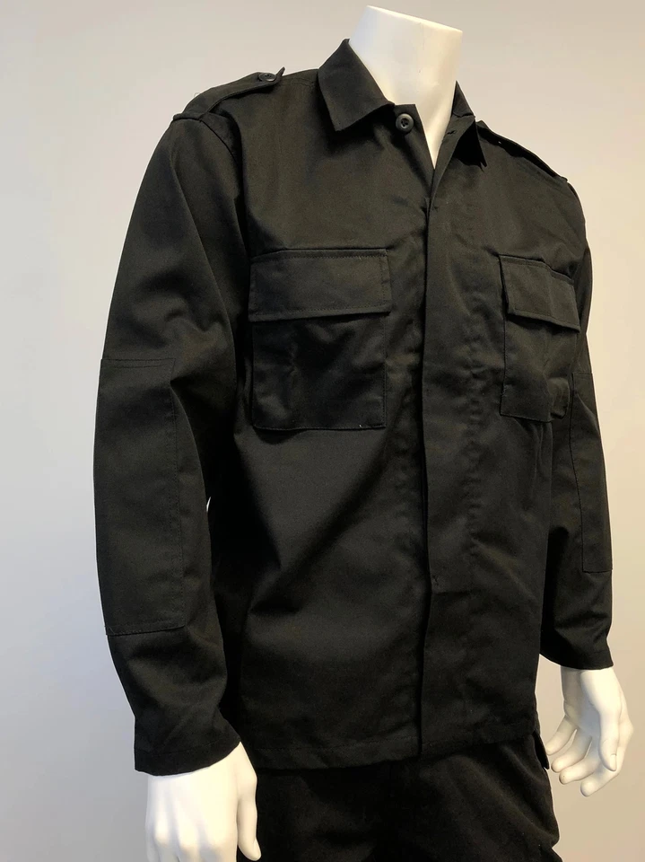 Mens Military Battle Dress Uniform BDU Shirt Tactical Security Jacket - Black - Image 3 of 4