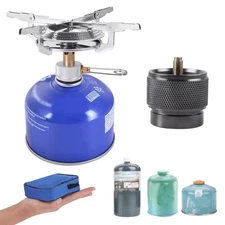 Camping Stove Portable Backpacking Lightweight Hiking Small Burner with Butane