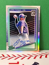 2025 Donruss Baseball #147 Jared Thomas Rated Prospect Silver Holo Auto