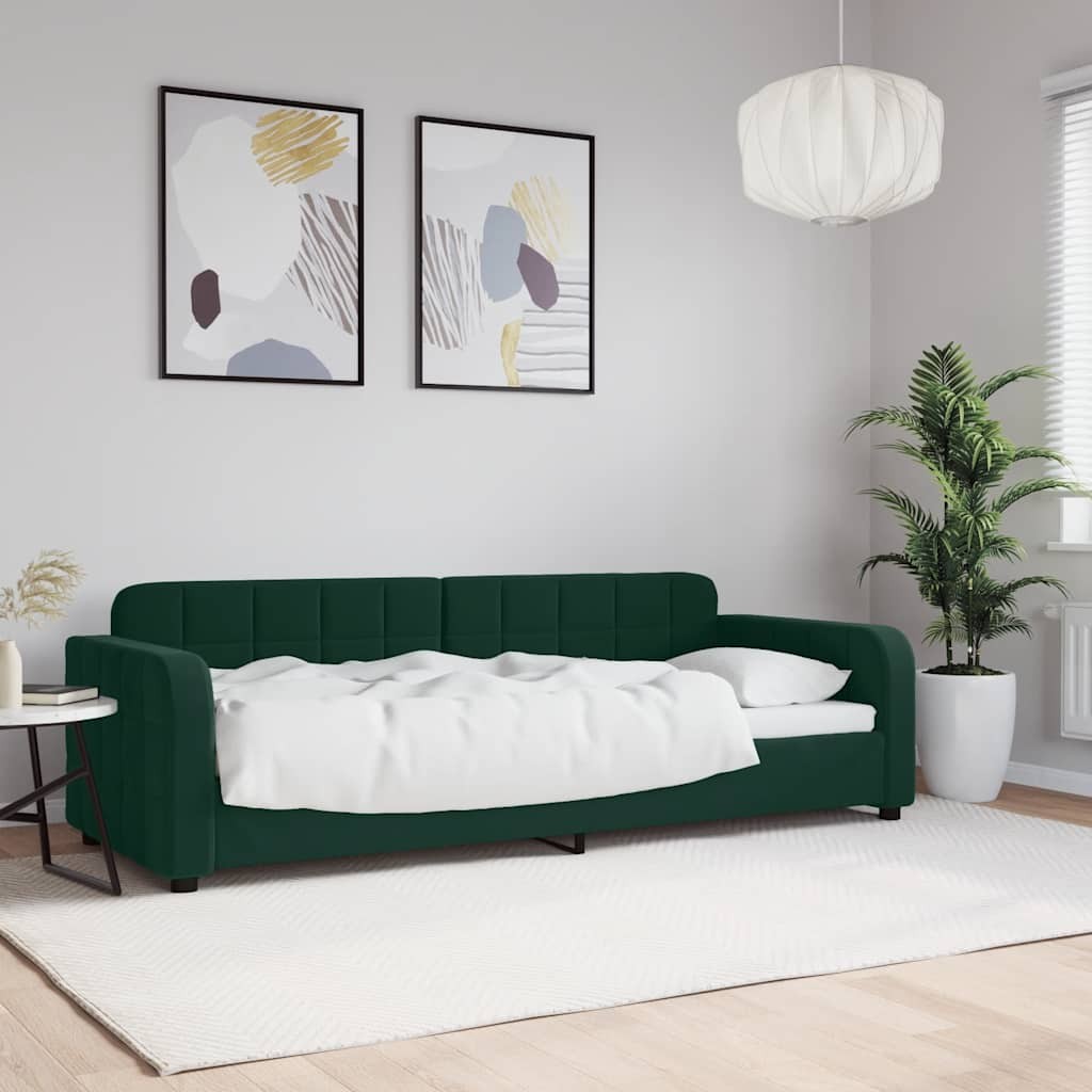 Letto da Giorno Verde Scuro 80x200 cm in Velluto divano letto vidaXL