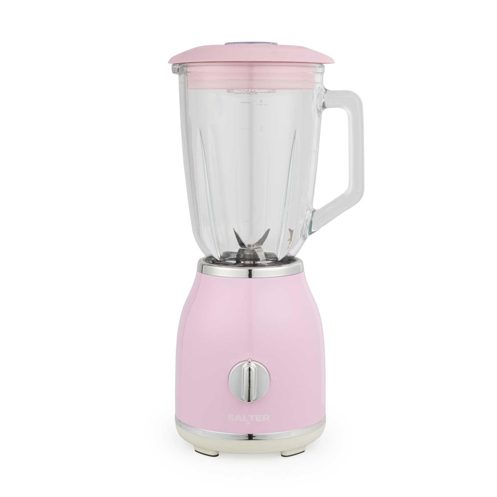 Salter Retro Pink Jug Blender, 1.5L Glass, 2 Speeds, Pulse, 1000W, BPA-Free
