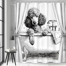 Funny Dog Shower Curtain Bathroom Set 60Wx71H 60"W x 71"L Pack of 1 E-dog