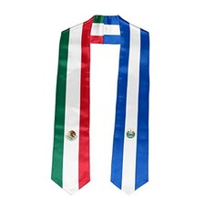 Graduation Stole Sash - Mexico, El Salvador Flag Mexico El Salvador Flag