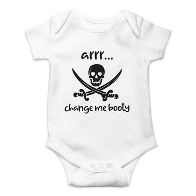 Arrr Change Me Booty Baby Bodysuit Fun and Adorable Newborn Clothing Trendy I...