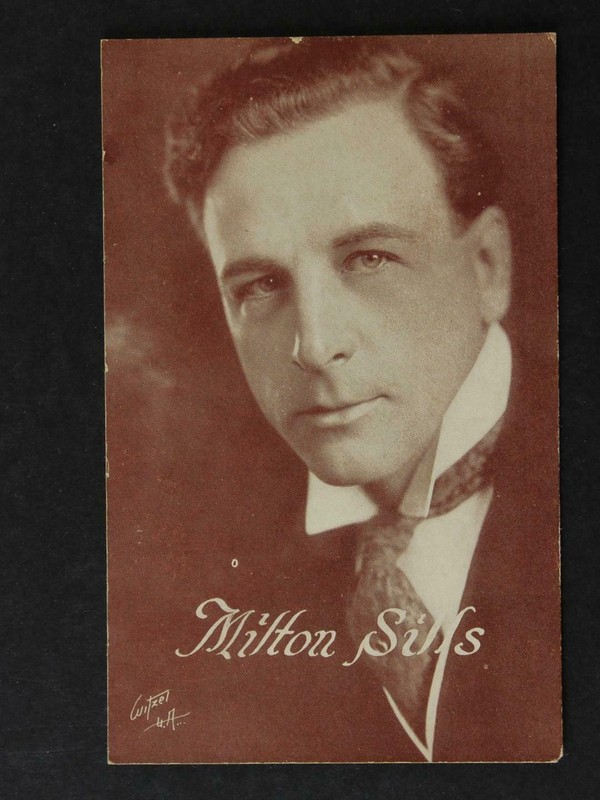 SUPER RARE!! 8X10 ORIGINAL 1920s MILTON SILLS SMALL CARD PRINT SIGNED!!