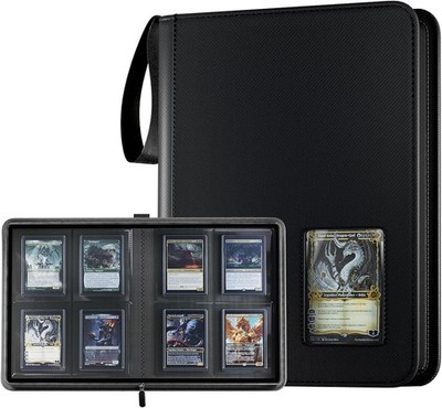 4 Pocket Top Loader Binder, Holding 144 Cards in 3''X4'' Toploaders, Side Loading