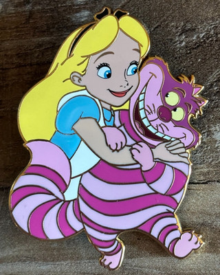 Fantasy Pin 2.5'' Cute Aggression ORIGINAL NOT FAKE Alice Hugging Cheshire GLOWS