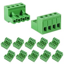 10PCS 4 Pin 5.08mm Pitch Pluggable PCB Angle Screw Terminal Block Plug Connec...