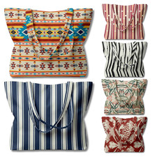 Canvas Shoulder Bags, 100% Cotton Shopping Beach Travel Casual Tote Bag