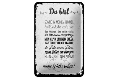 Blechschild Du bist 10 liebevolle Vergleiche, 3 Größen, Deko Spruch